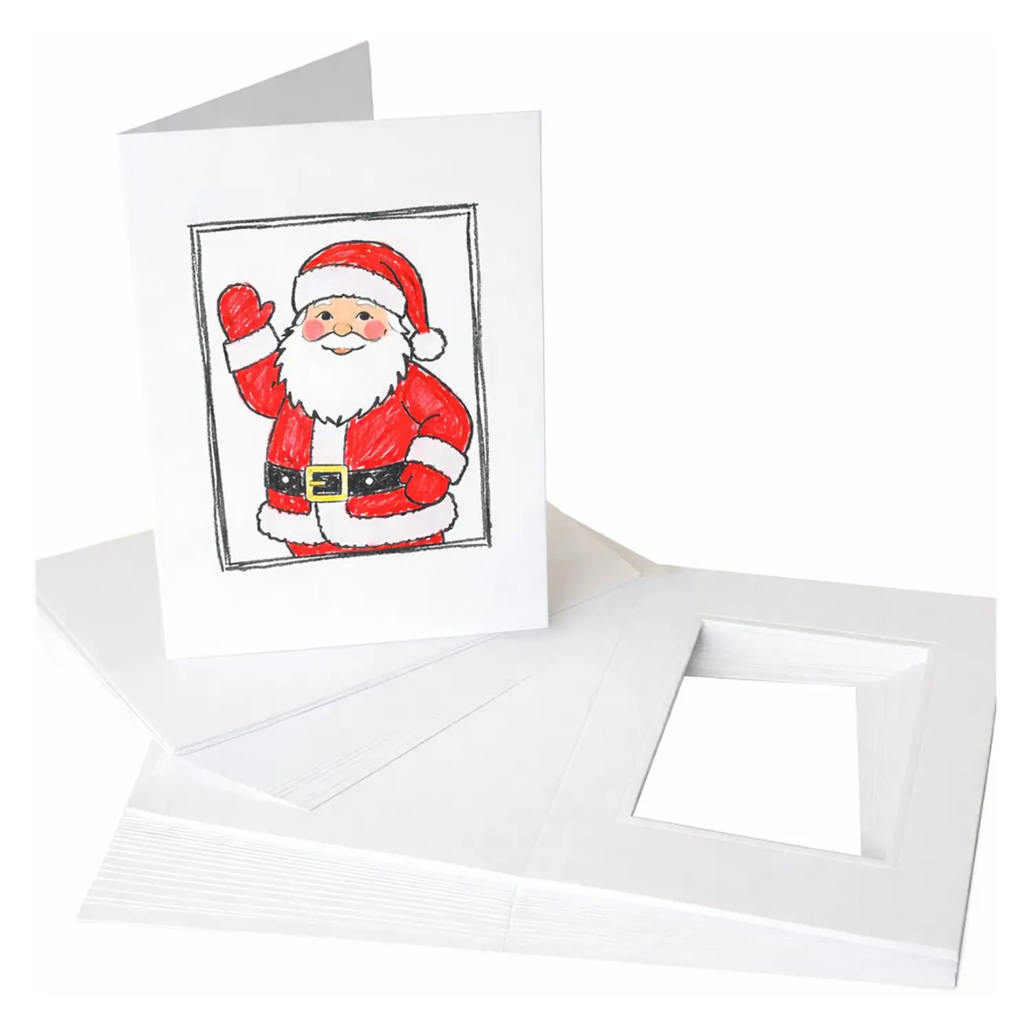 Cartoncini Augurali con Finestra Rettangolare – 25 Pezzi in Cartoncino Bianco - Carta e cartoncino