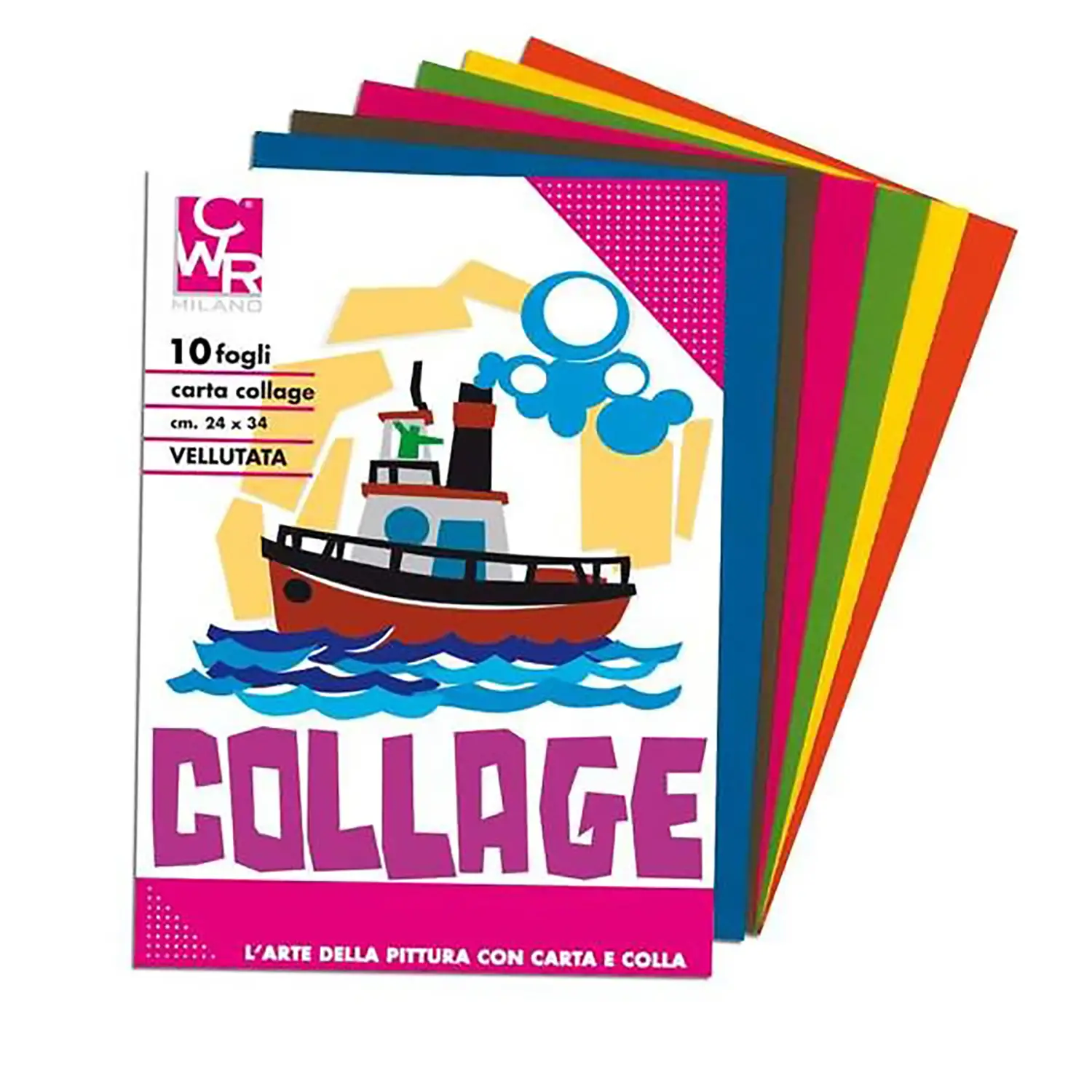 Carta Vellutata - Blocco 10 Fogli 24x34 cm - Colori Assortiti - Carta e cartoncino