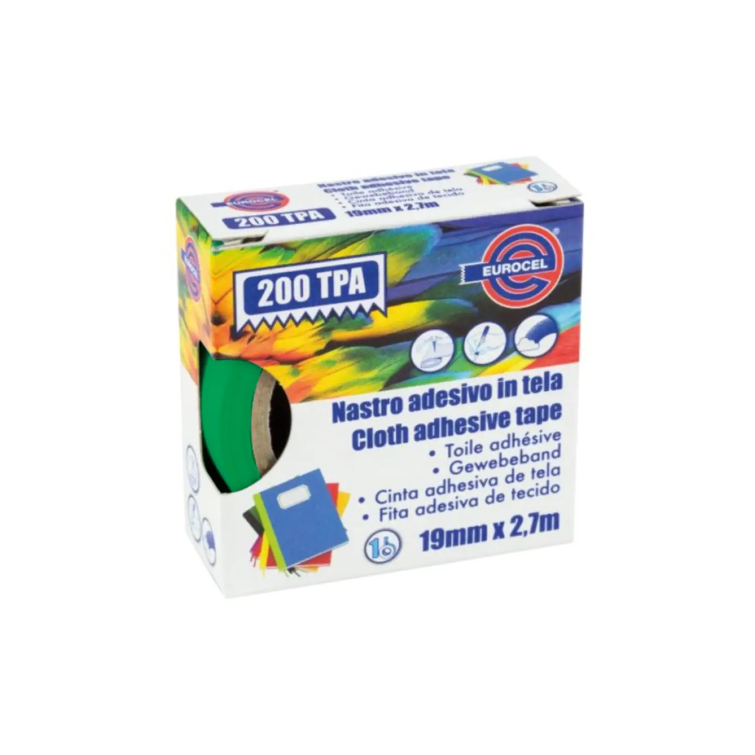 Nastro Telato Adesivo 19mm. Bianco - Nastri adesivi e colle