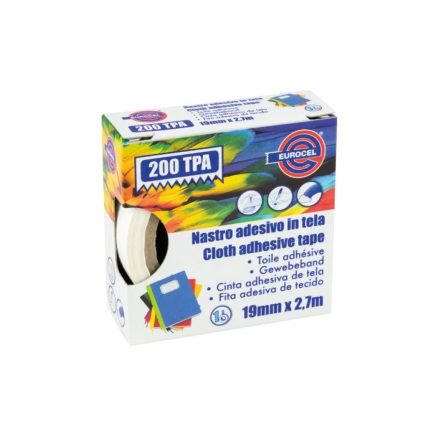 Nastro Telato Adesivo 19mm. Bianco - Nastri adesivi e colle