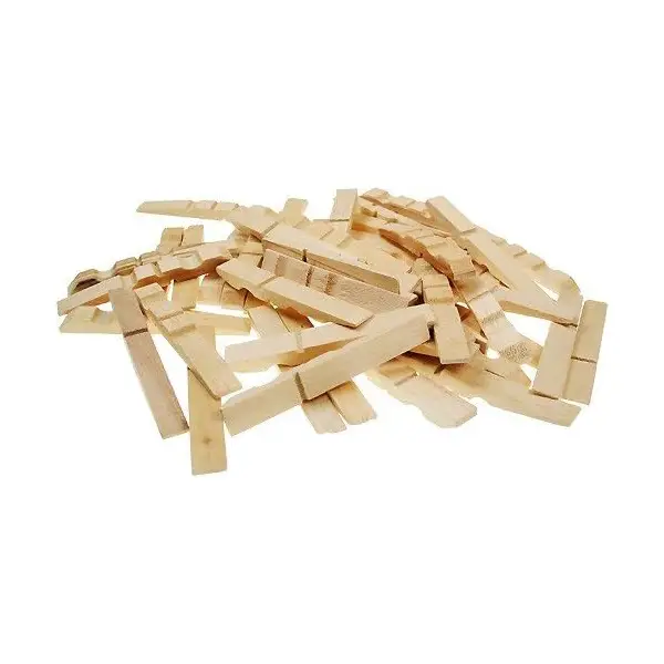 Mezze Mollette in Legno per Lavoretti Creativi – 45 mm, Set da 100 Pezzi - Soggetti in legno