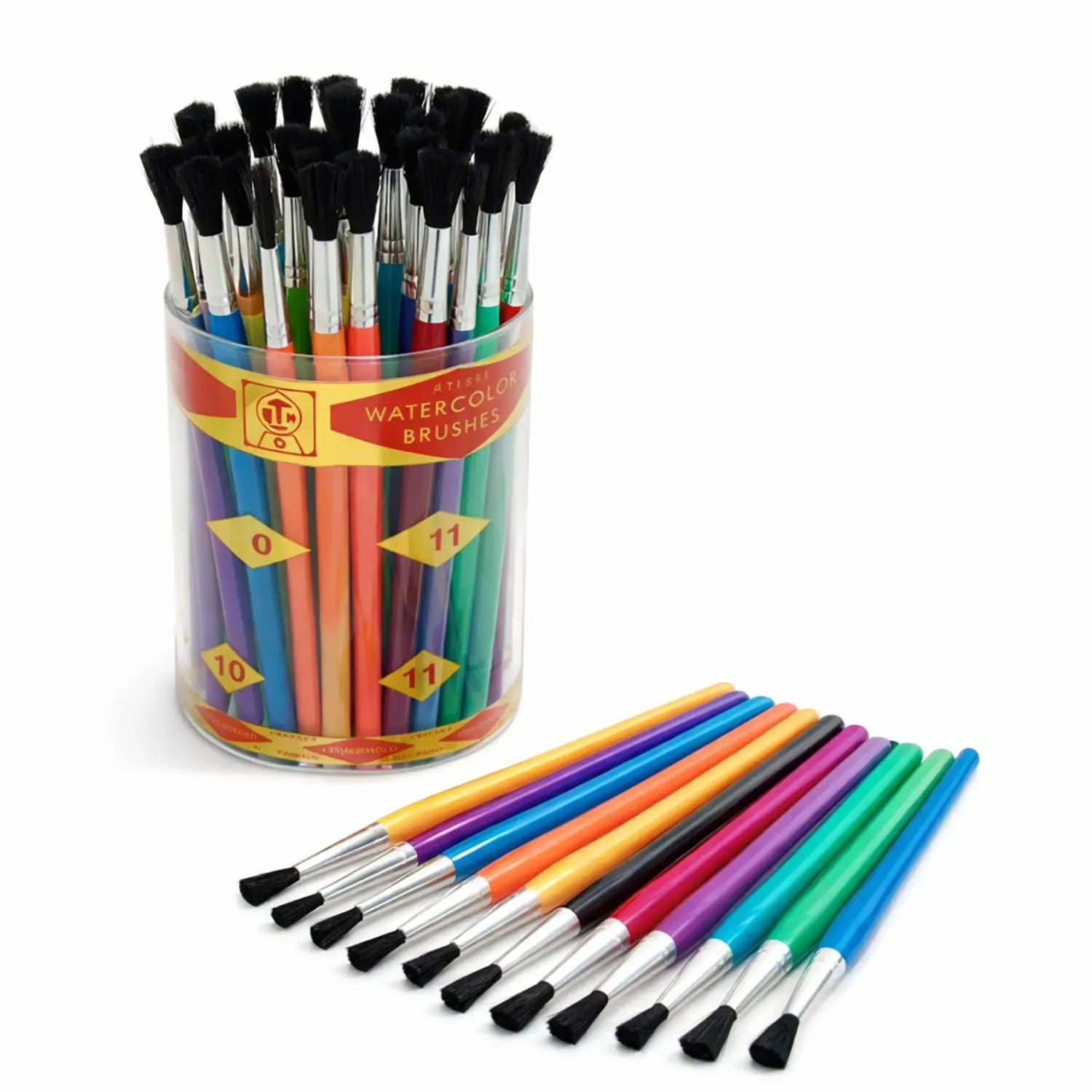 Pennelli Scolastici Giodicolor Assortiti N.1-6 – Set da 72 Pennelli - Pennelli e accessori