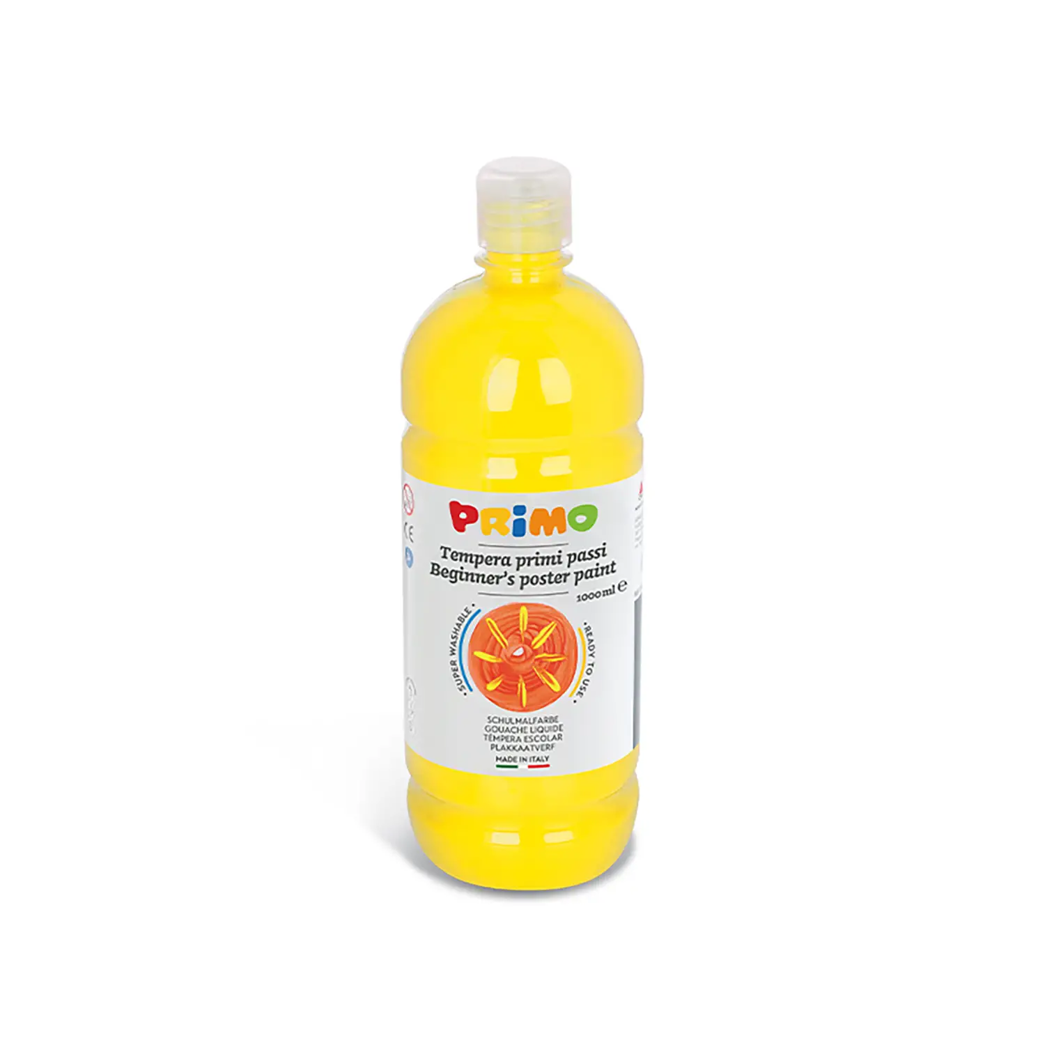 Tempera Pronta Primo Primi Passi Giallo 1000 ml – Colore a Tempera Superlavabile - Tempere