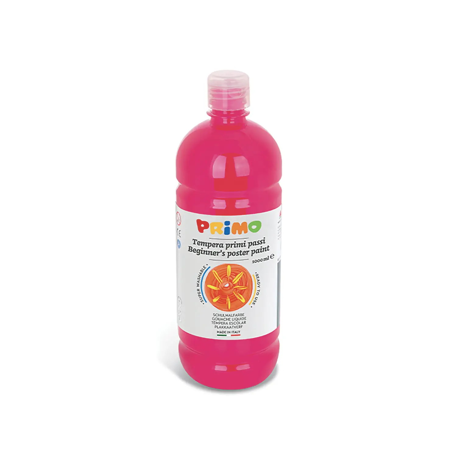 Tempera Pronta Primo Primi Passi Magenta 1000 ml – Colore a Tempera Superlavabile - Tempere