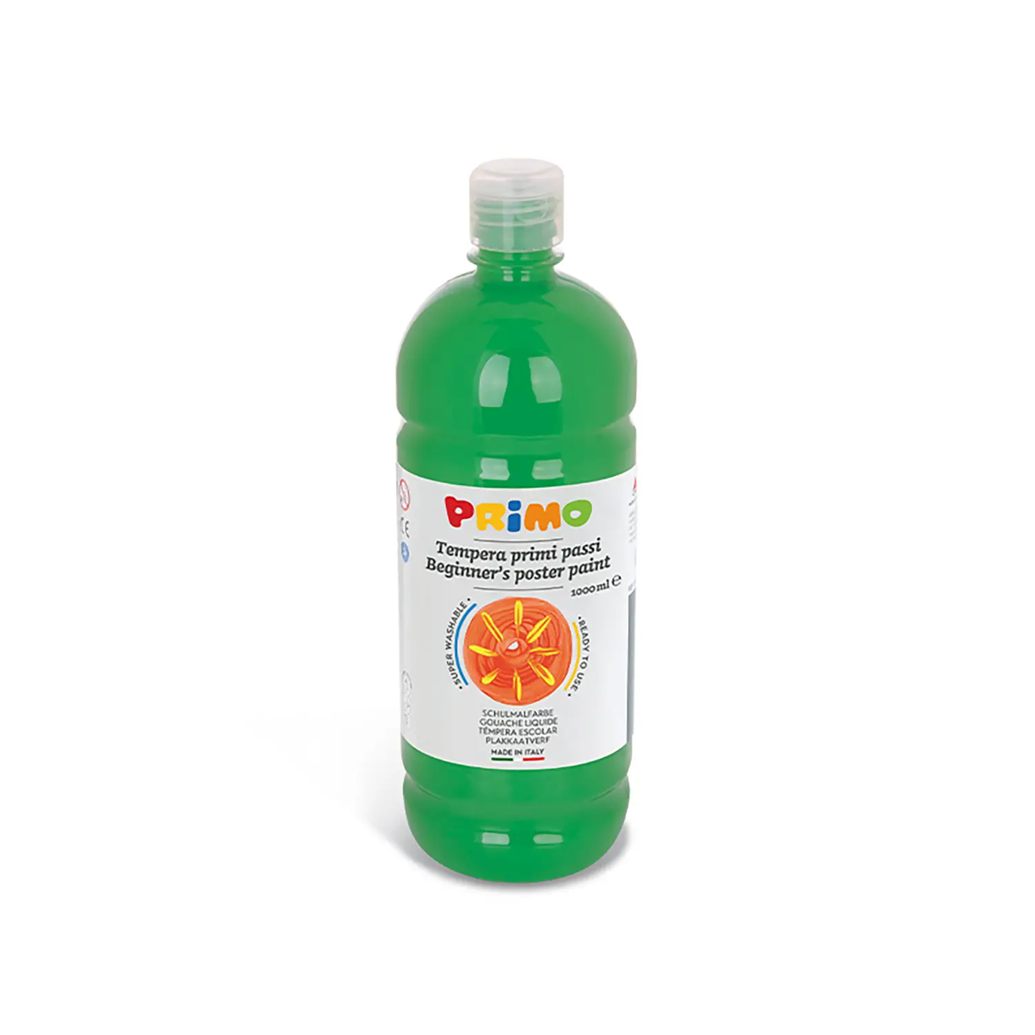 Tempera Pronta Primo Primi Passi Verde 1000 ml – Colore a Tempera Superlavabile - Tempere