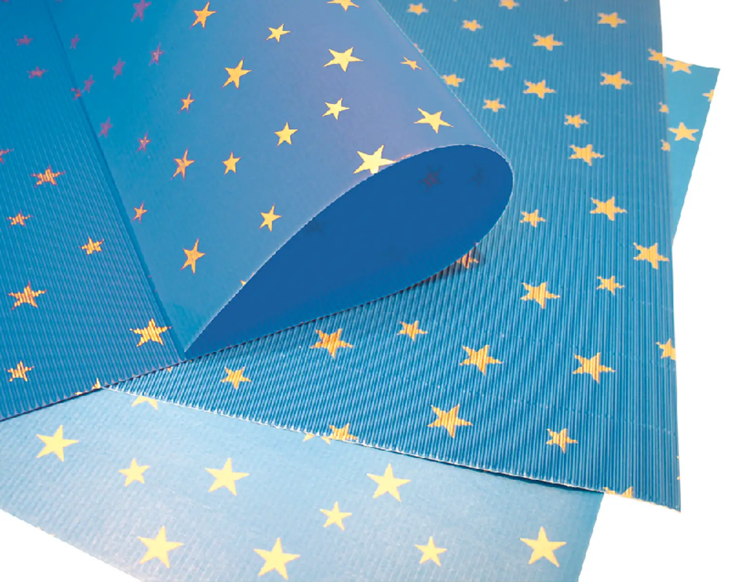 Cartoncino Ondulato Blu con Stelle Dorate 50x70 cm – Cartoncino Decorativo - Carta e cartoncino