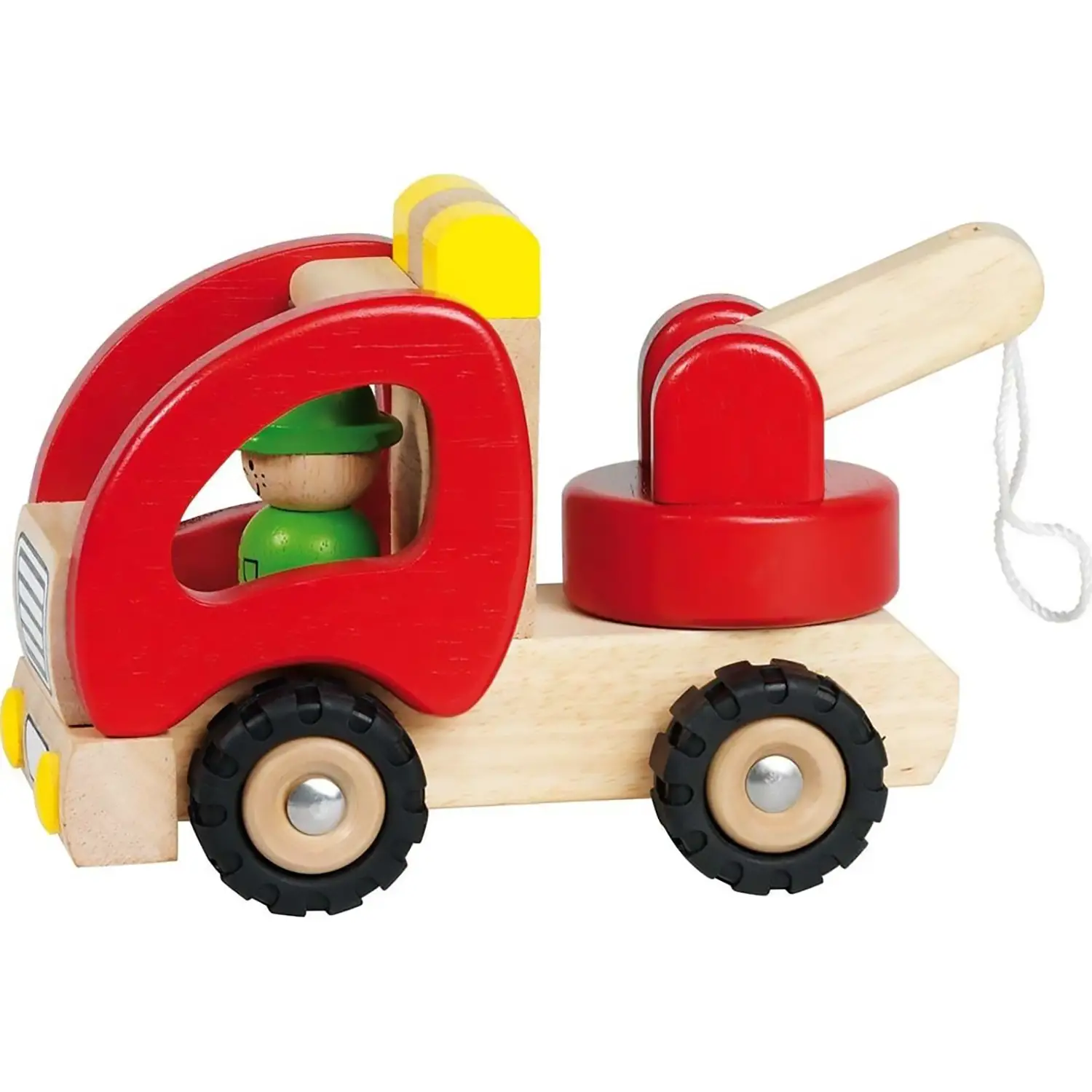 Carro Attrezzi in Legno per Bambini – Giocattolo in Legno con Ruote in Gomma e Personaggio - Primi giochi