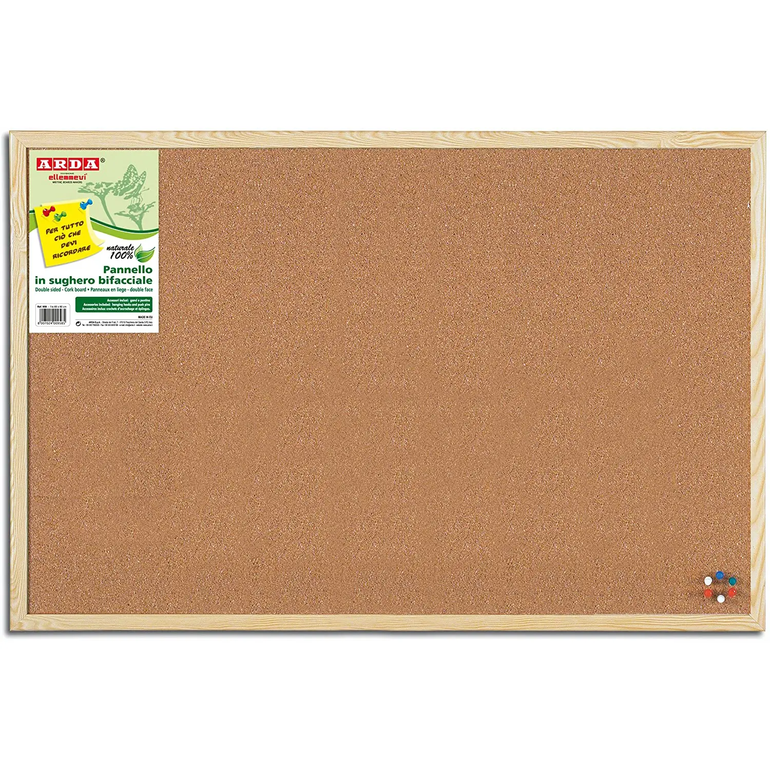 Lavagna in Sughero - 90x120 cm - Lavagnette e carrelli