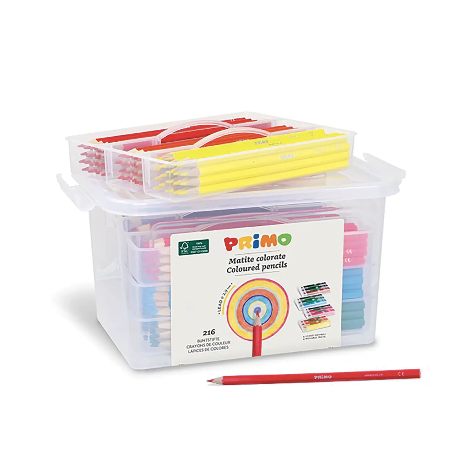 Schoolbox Matite Colorate Primo - 216 Pastelli in 12 Colori - Pastelli
