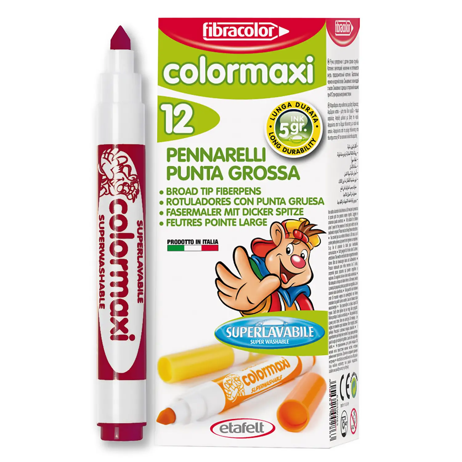 Fibracolor Colormaxi Pennarelli – Set 12 Pennarelli - Marrone - Pennarelli