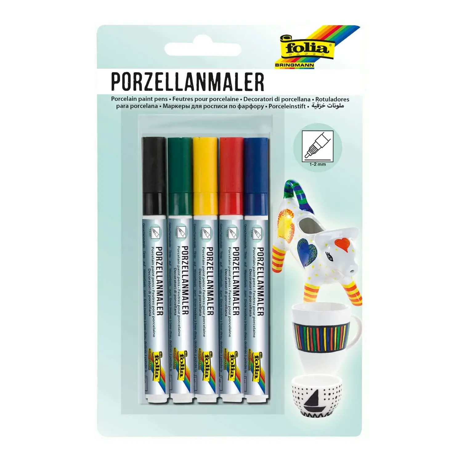 Pennarelli per Ceramica - Punta 1-2 mm - 5 Colori - Pennarelli