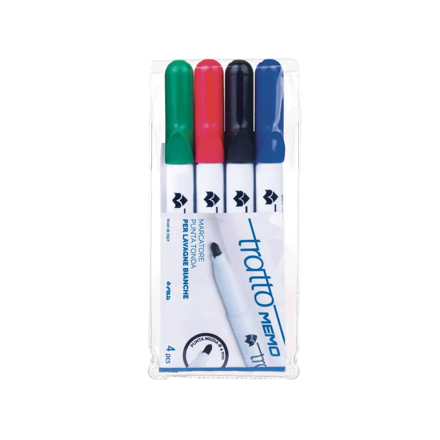 Marker Tratto Memo Medio Cancellabile FILA – Astuccio 4 Colori - penne pennarelli ufficio