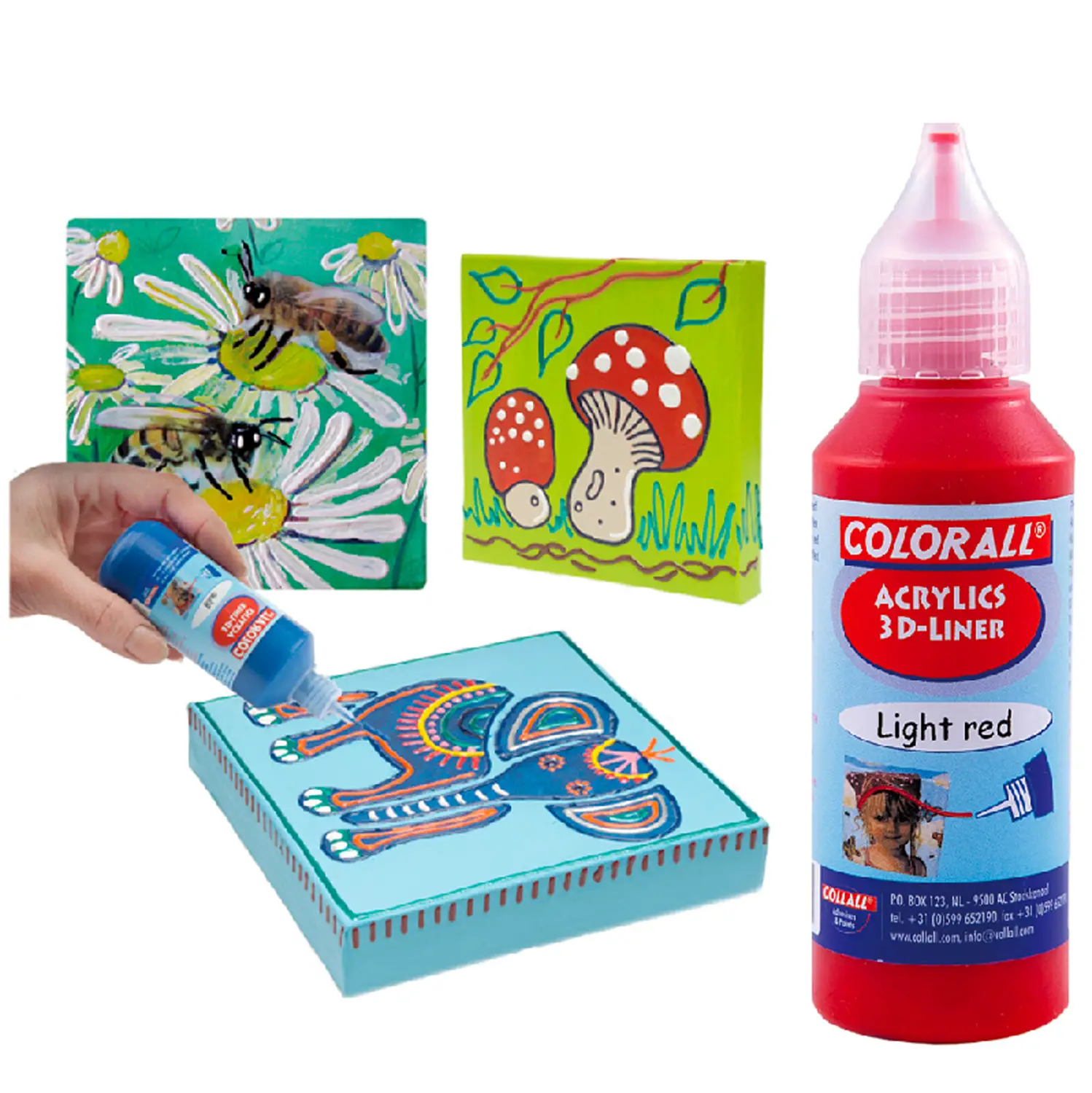 Colore Liner 3D Acrilico Rosso – Effetti Tridimensionali Creativi e Brillanti - Tempere