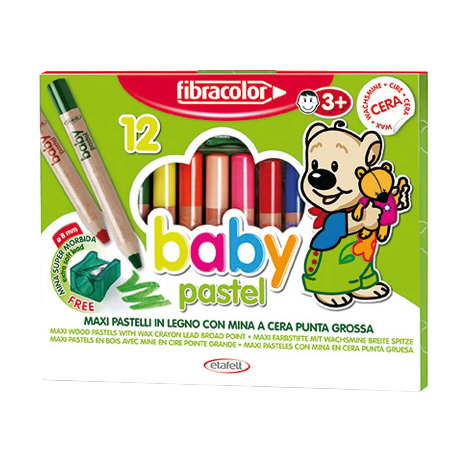 Pastelloni Colorati Fibracolor Baby - 12 Pastelloni - Pastelli