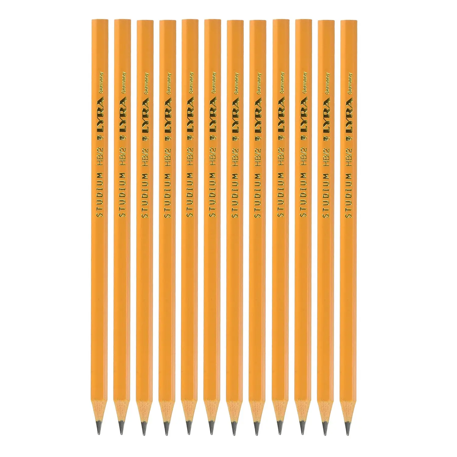 Matita Lyra Studium HB 2 - 12 Pezzi per Scrittura e Disegno Creativo - Matite Temperini Gomme