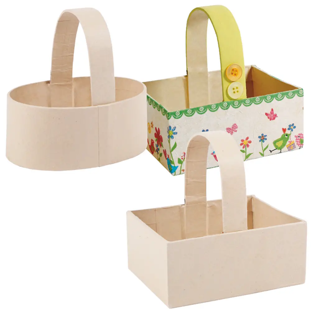 Set 2 Cestini da Decorare – 10x4,5 cm - Soggetti in legno