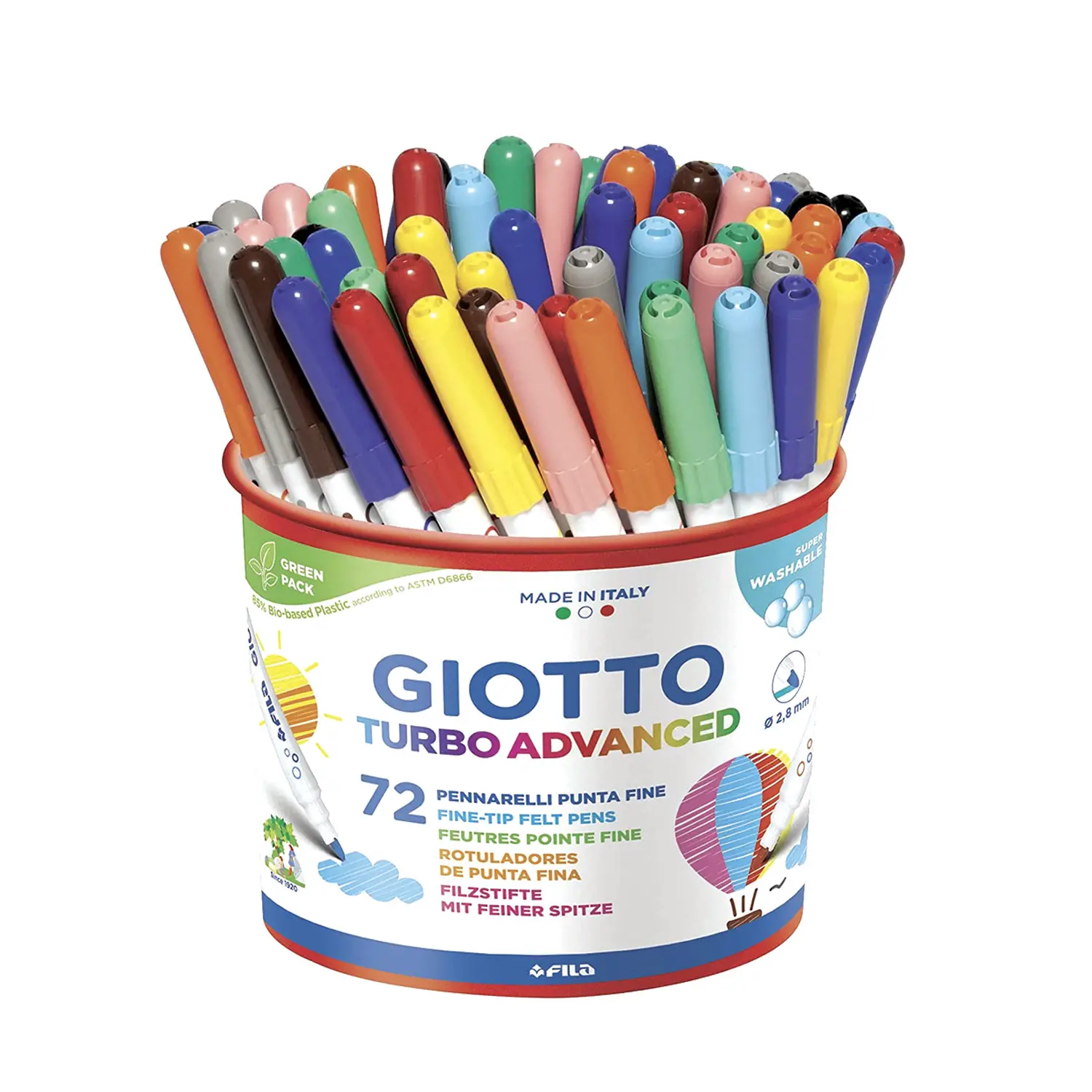 Giotto Turbo Advanced – Set 72 Pennarelli Superlavabili - Pennarelli