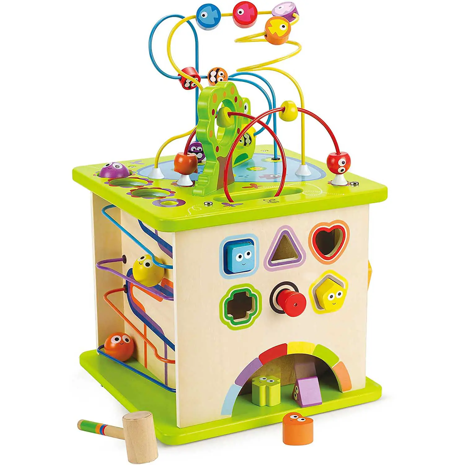 Cubo Gioco Multiattività Con Animali Forme Labirinti... In Legno - Motricità fine