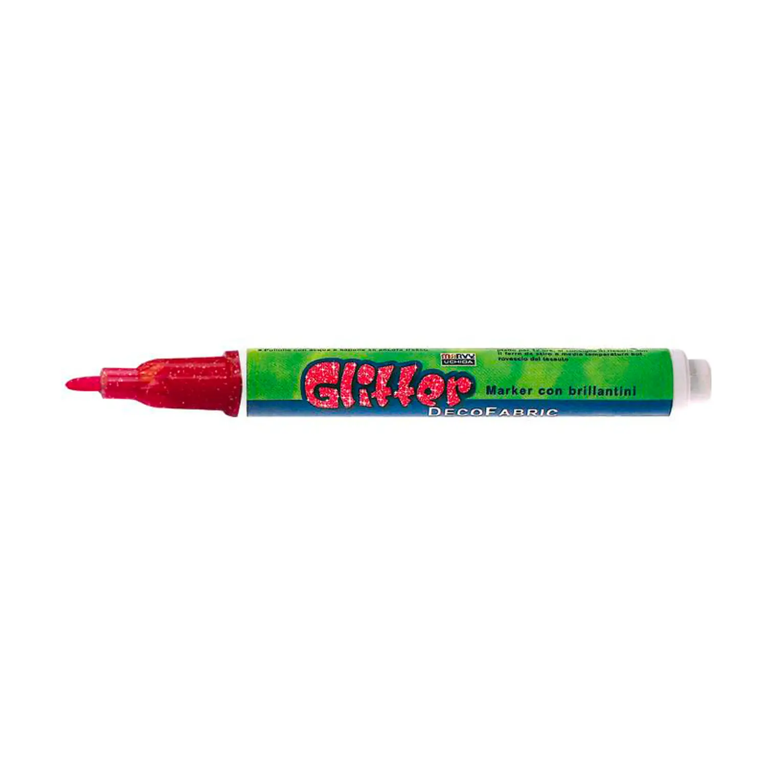 Pennarello per Tessuti - Punta 3 mm - Rosso Glitter | Marker Permanente per Stoffa - Pennarelli