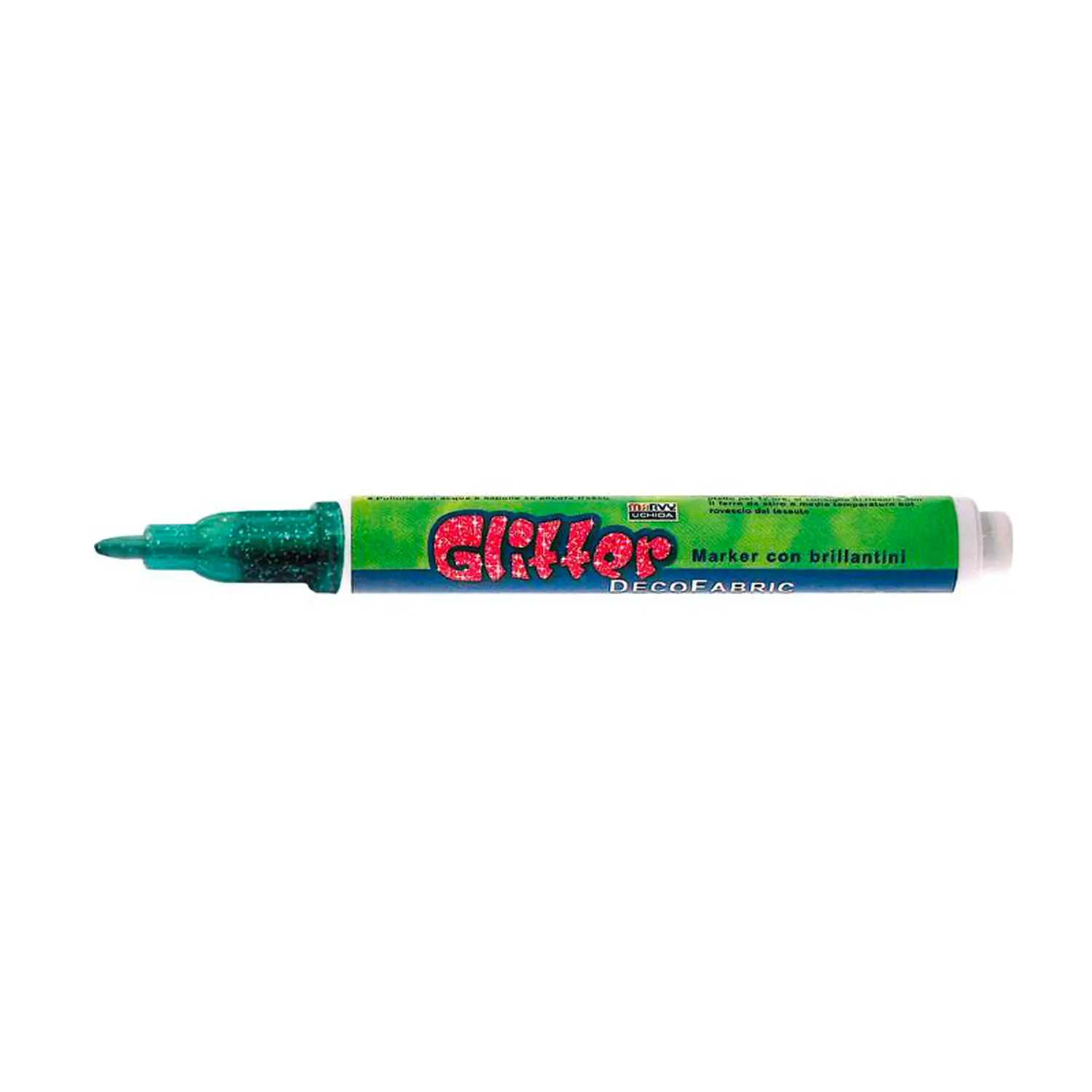 Pennarello per Tessuti - Punta 3 mm - Verde Glitter | Marker Permanente per Stoffa - Pennarelli