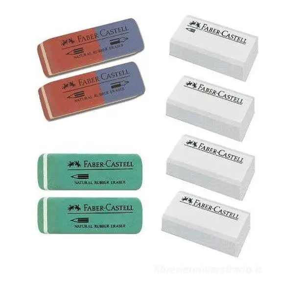 Set 8 Gomme Faber-Castell 18066 – Assortimento per Matita e Inchiostro - Matite Temperini Gomme