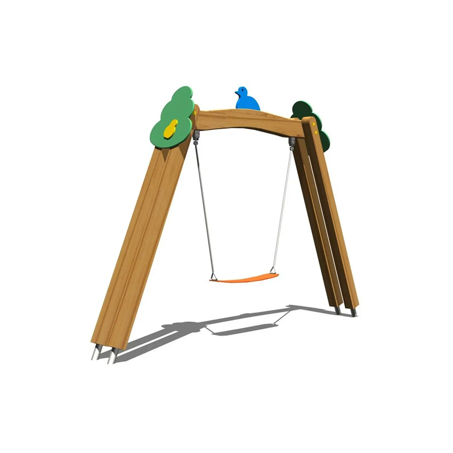 Tree Swing Altalena da Esterno – Montaggio Filo Pavimento con Seggiolino a Gabbia - Palestrine