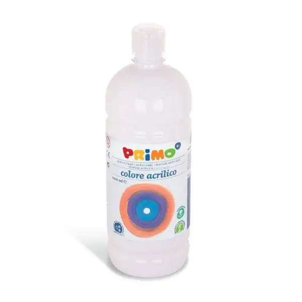 Tempera Acrilica Primo Bianco 1000 ml – Colore Acrilico ad Acqua - Tempere
