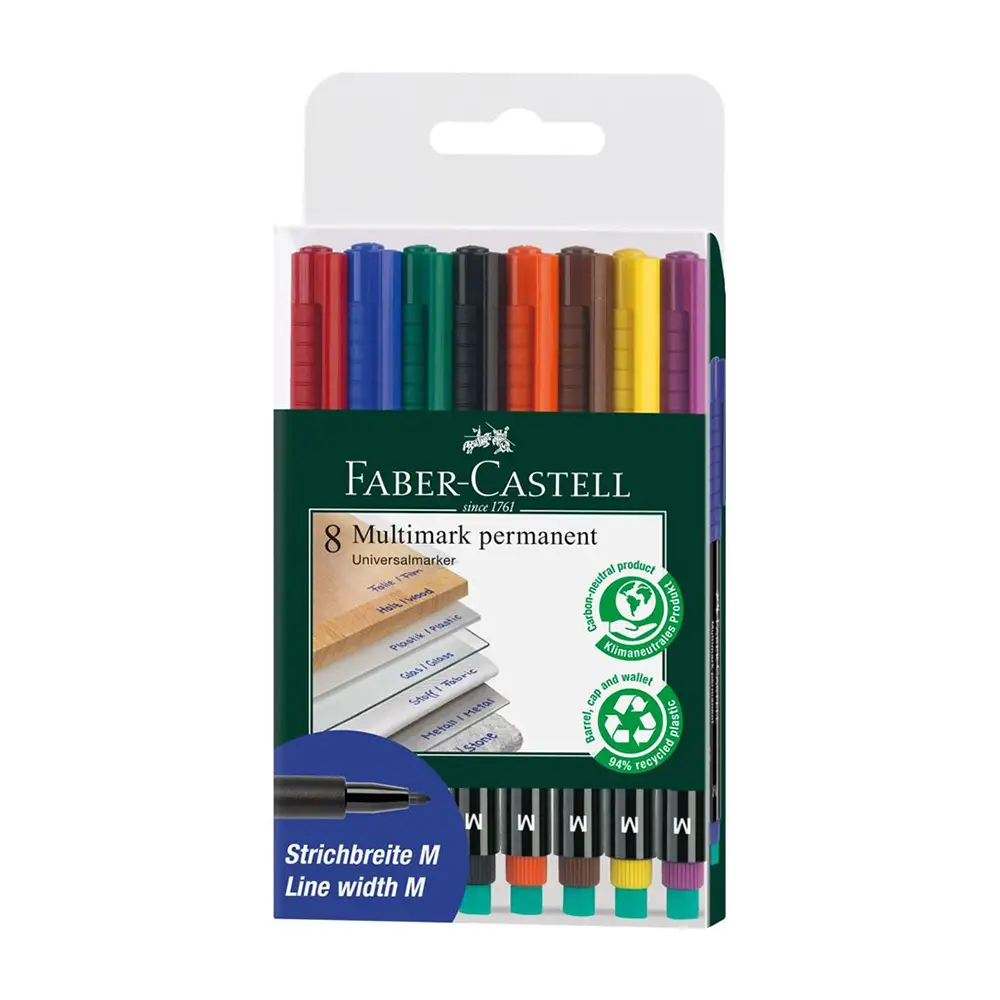 Pennarelli Multimark Faber-Castell – Punta Media Astuccio da 8 Colori - penne pennarelli ufficio