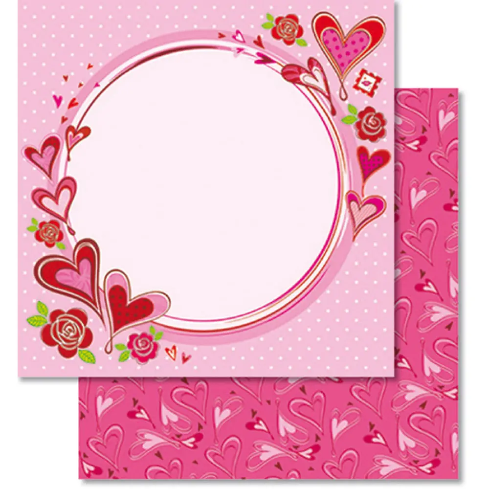 Cartoncini Glitterati a Tema Cuori – 5 Fogli 30,5 x 30,5 cm – Cartoncino Bifacciale - Carta e cartoncino