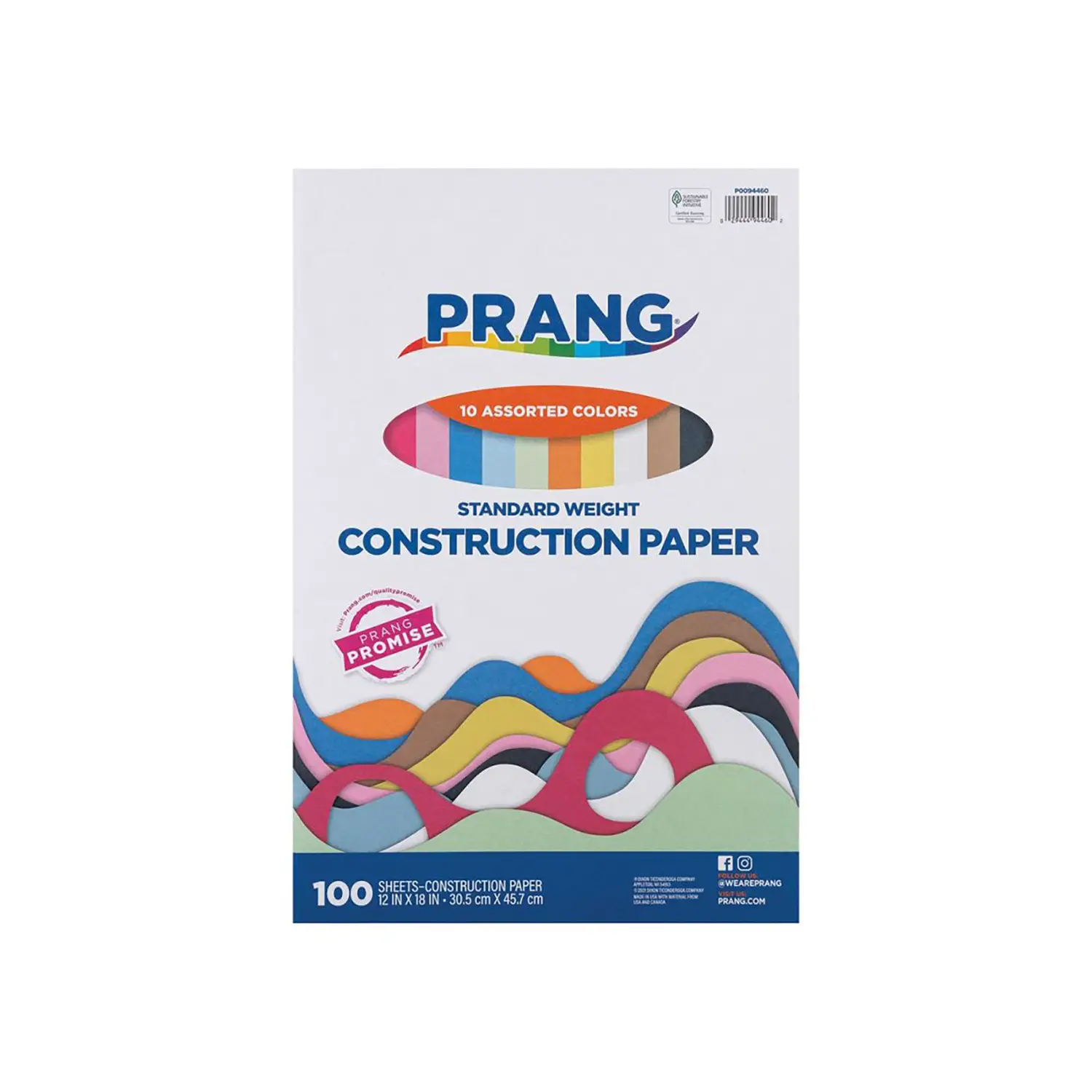 Carta Bricolage Colori Assortiti - 100 Fogli (30,5x45,7 cm, 75 g/m²) - Carta e cartoncino