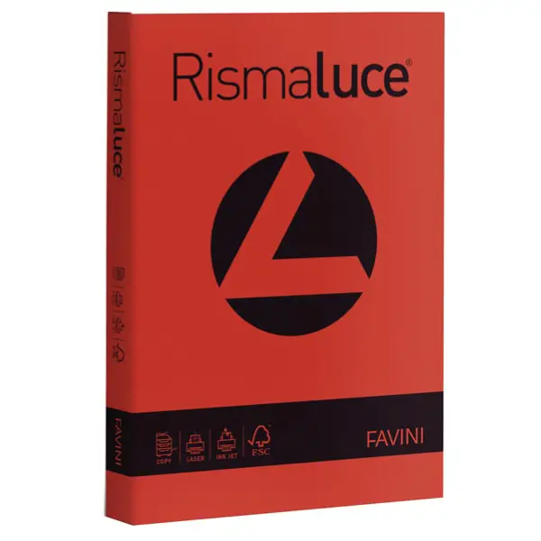 Carta Colorata Rismaluce A4 140 gr – 200 Fogli - Rosso - Carta e cartoncino