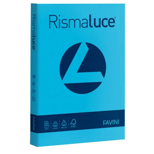 Carta Colorata Rismaluce A4 140 gr – 200 Fogli - Azzurro - Carta e cartoncino