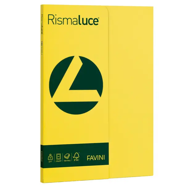 Carta Colorata Rismaluce A4 90 gr – 100 Fogli - Giallo - Carta e cartoncino
