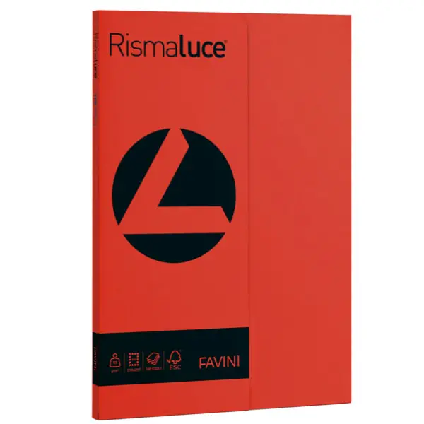 Carta Colorata Rismaluce A4 90 gr – 100 Fogli - Rosso - Carta e cartoncino