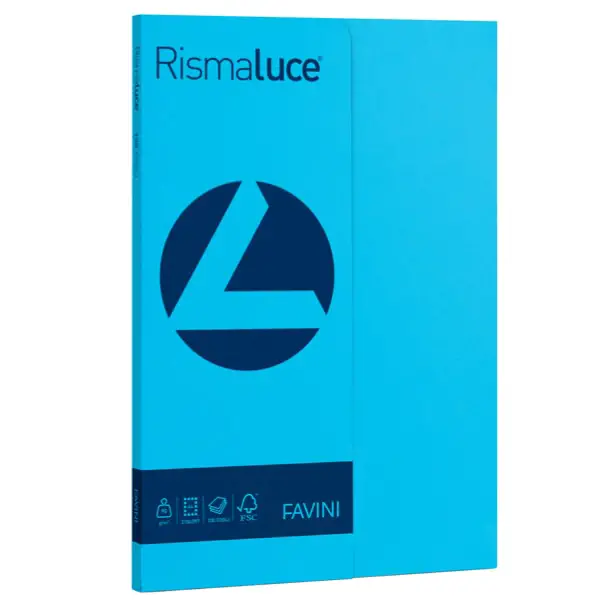Carta Colorata Rismaluce A4 90 gr – 100 Fogli - Azzurro - Carta e cartoncino