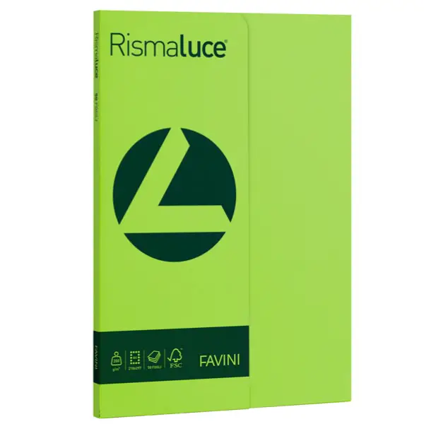 Carta Colorata Rismaluce A4 200 gr – 50 Fogli - Pistacchio - Carta e cartoncino