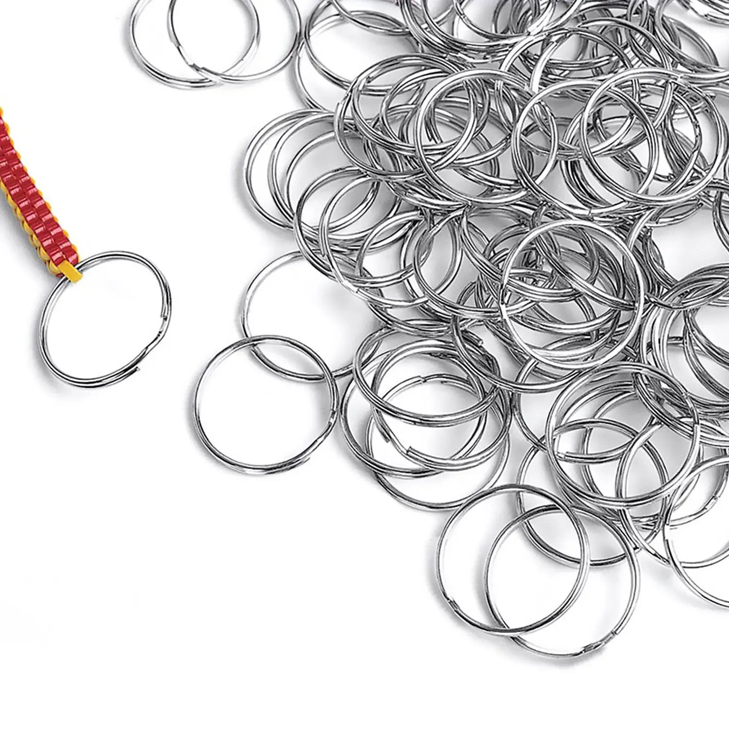 Anelli in Metallo per Ciondoli 25 mm – Set 144 Pezzi – Anelli per Portachiavi - Applicazioni e decori
