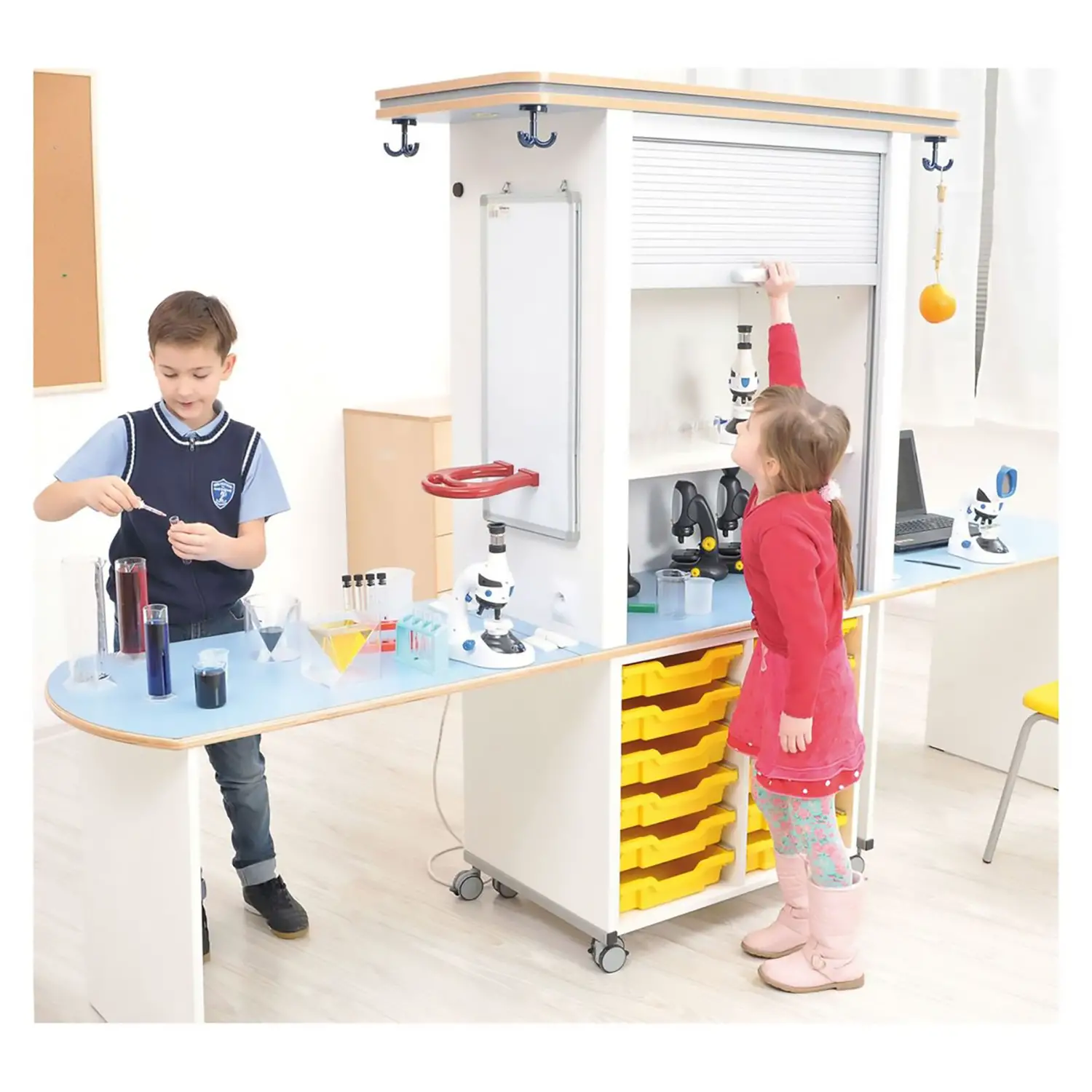 Grande LABORATORIO SCIENTIFICO MOBILE per la scuola primaria - Mobili multifunzione