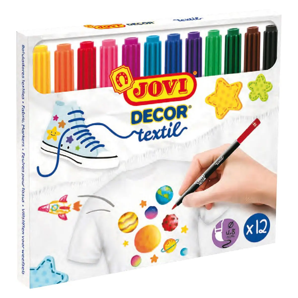 Pennarelli per Tessuto Jovi Decor Textil – Set 12 Colori - Pennarelli