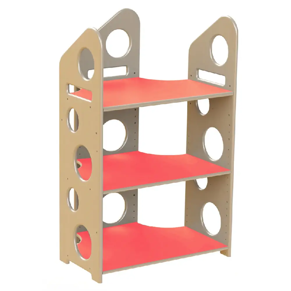 Modulo Libreria a T Bassa - Lampone - Arredo per Scuola dell’Infanzia - Librerie e zone lettura