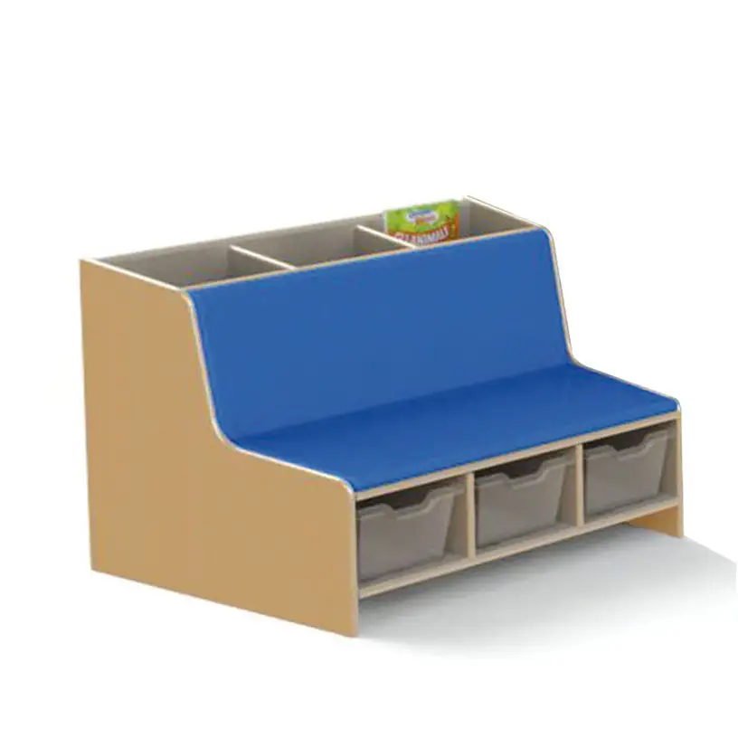 Modulo Panca Libreria Imbottita – Blu per Scuola dell’Infanzia - Librerie e zone lettura