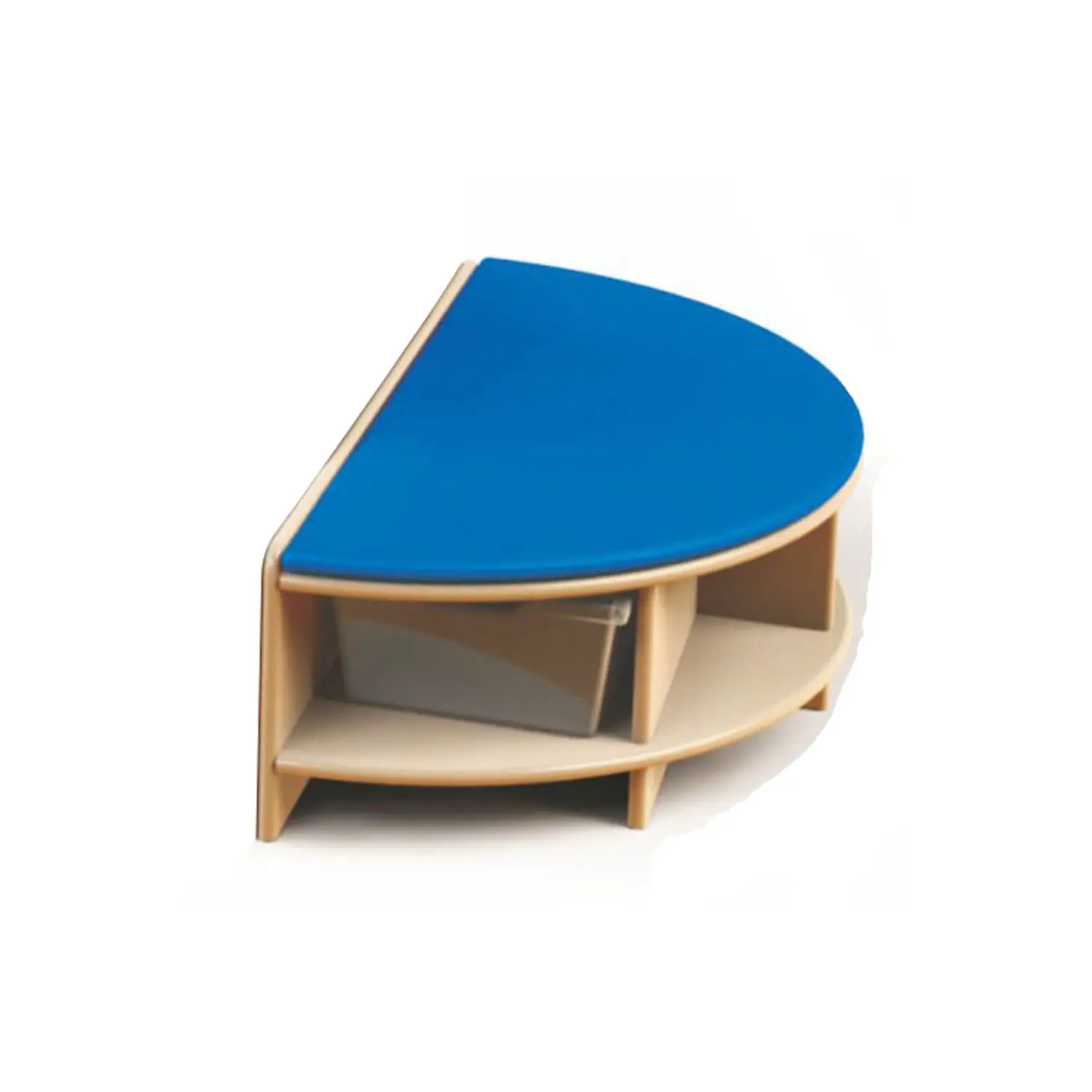 Modulo Seduta Semicircolare Imbottito per Libreria – Blu per Scuola dell’Infanzia - Librerie e zone lettura