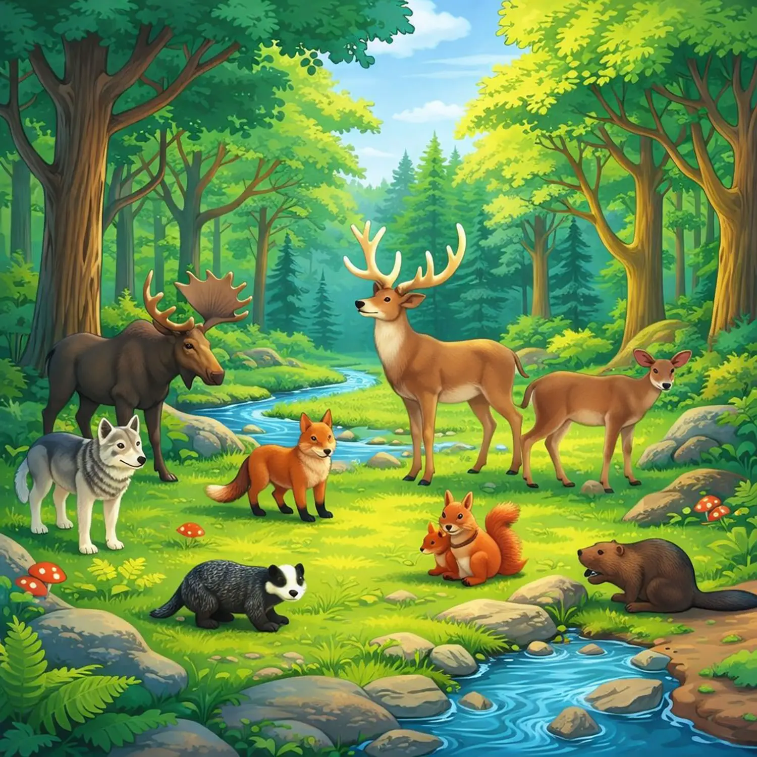 Animali del Bosco 8 Pezzi - Animali