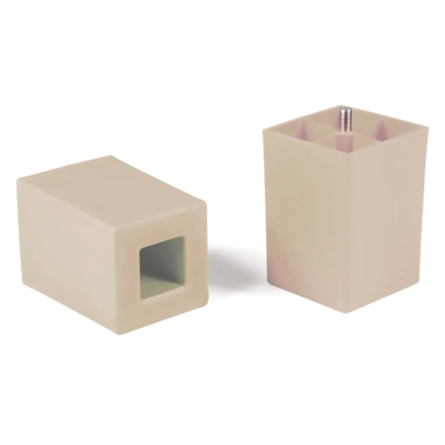 Set 4 Piedi per Mobile Nova Beige 7x7x10 cm – Piedini di Ricambio per Mobili - Arredo Nido e Infanzia