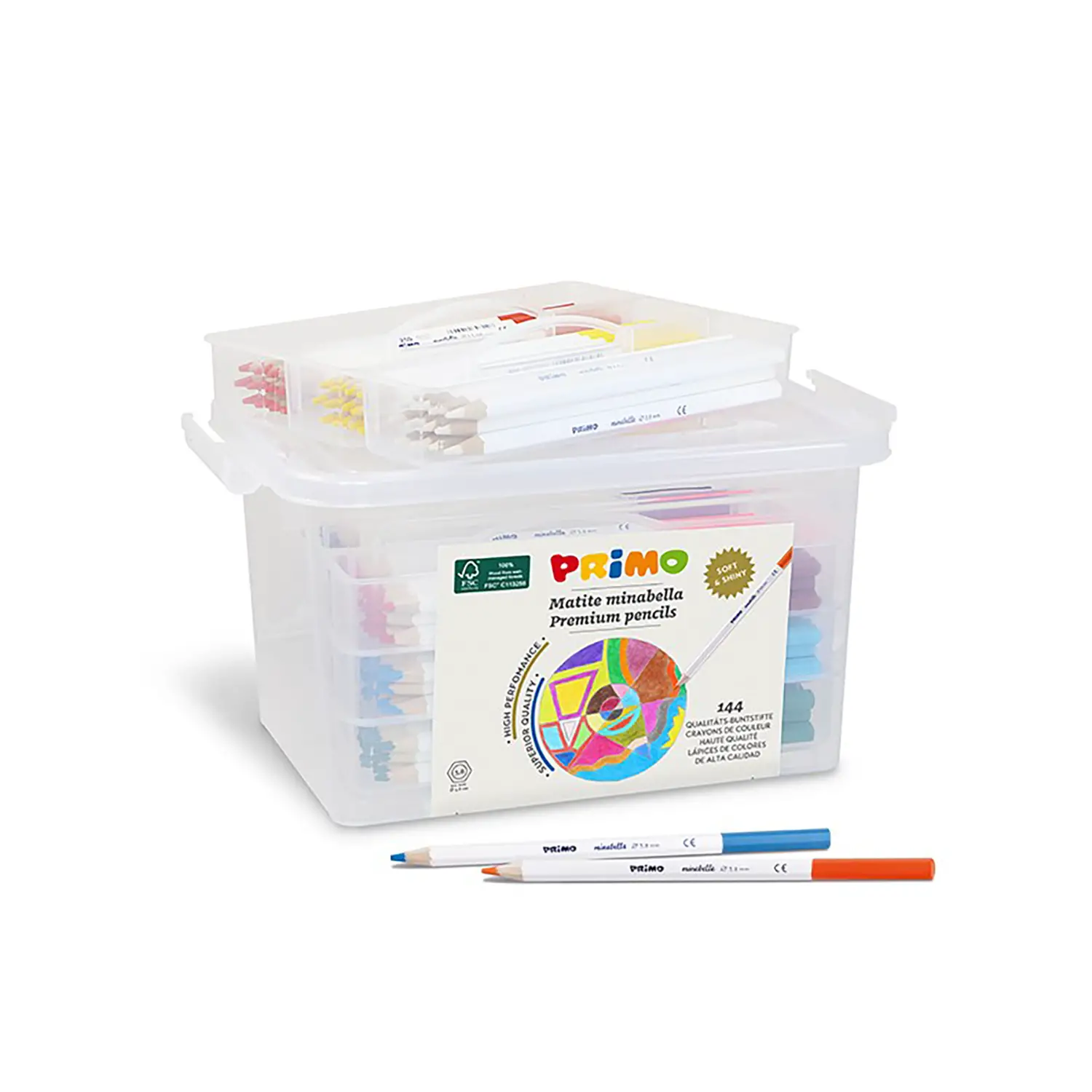 Schoolbox 144 Pastelli Colorati Minabella 3,8 mm – 12 Colori | Kit Completo per Bambini - Pastelli