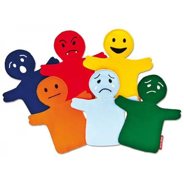 Burattini delle Emozioni in Feltro – Set da 6 Pezzi per l’Educazione Emotiva - Linguaggio delle emozioni