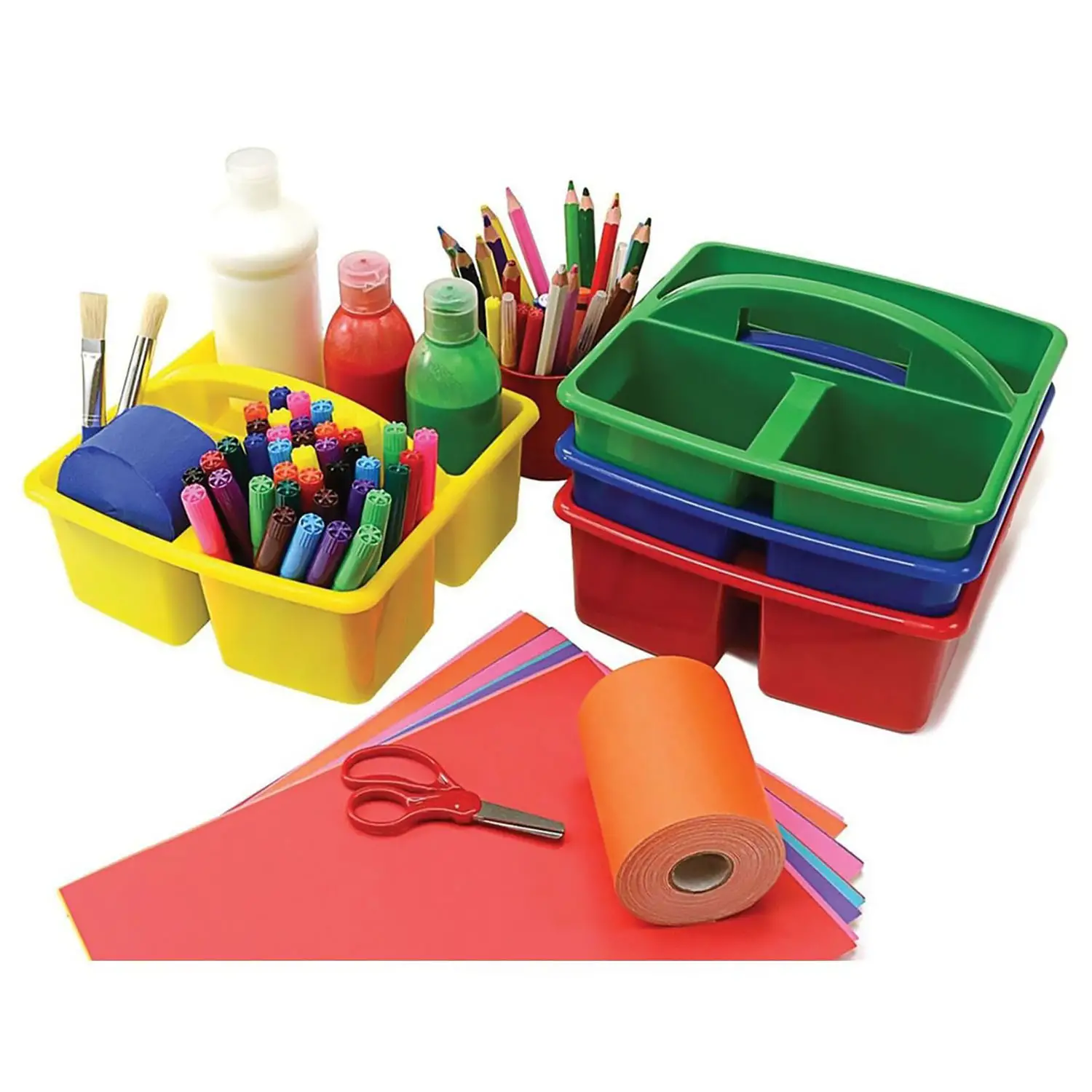 Set 4 Pezzi Contenitori da Scrivania Multiuso Impilabili - Arredo Nido e Infanzia