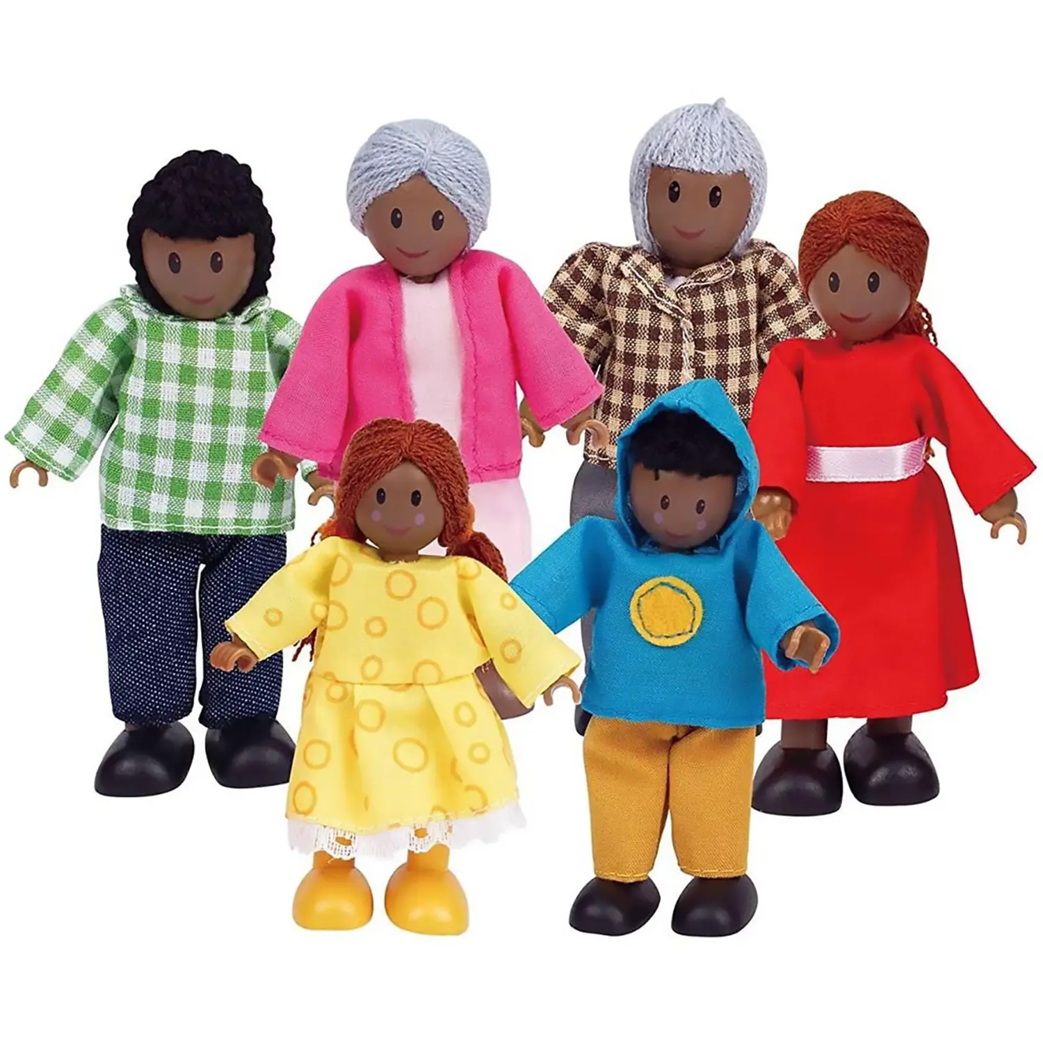Famiglia Felice Afroamericana in Legno – 6 Personaggi - Ambienti