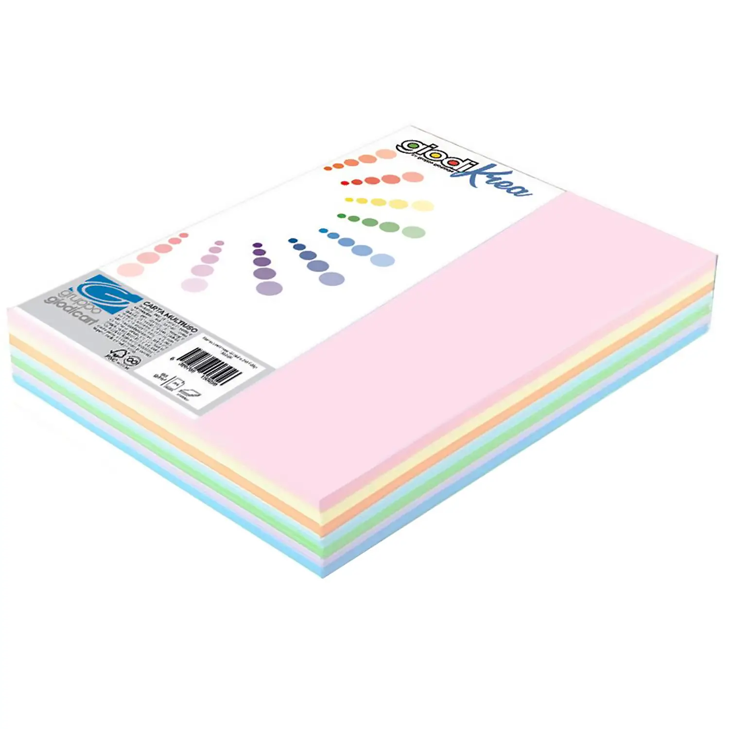 Risma A4 Carta Giodikrea 160 gr - 150 Fogli Assortiti Pastello - Carta e cartoncino