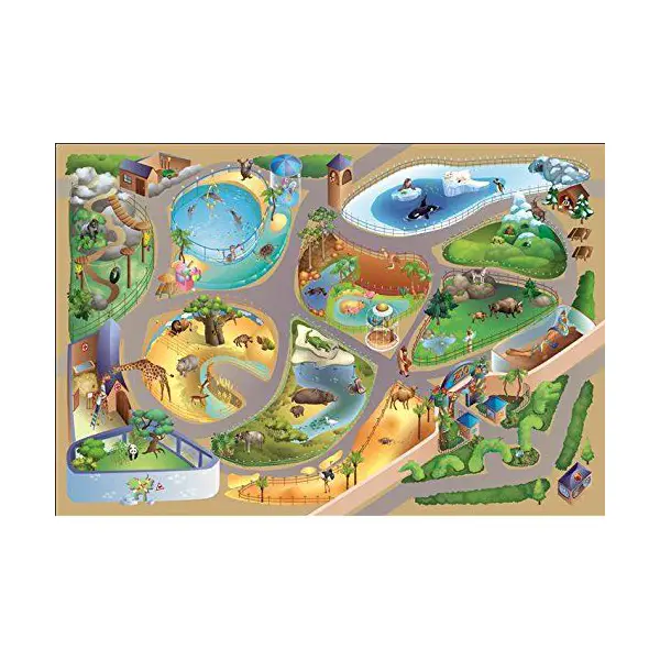 Tappeto Gioco Percorso Zoo – Cm 100x150 - Tappeti per il gioco